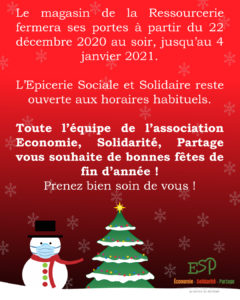 L'ensemble de l'association ESP vous souhaite de bonnes fêtes de fin d'année !